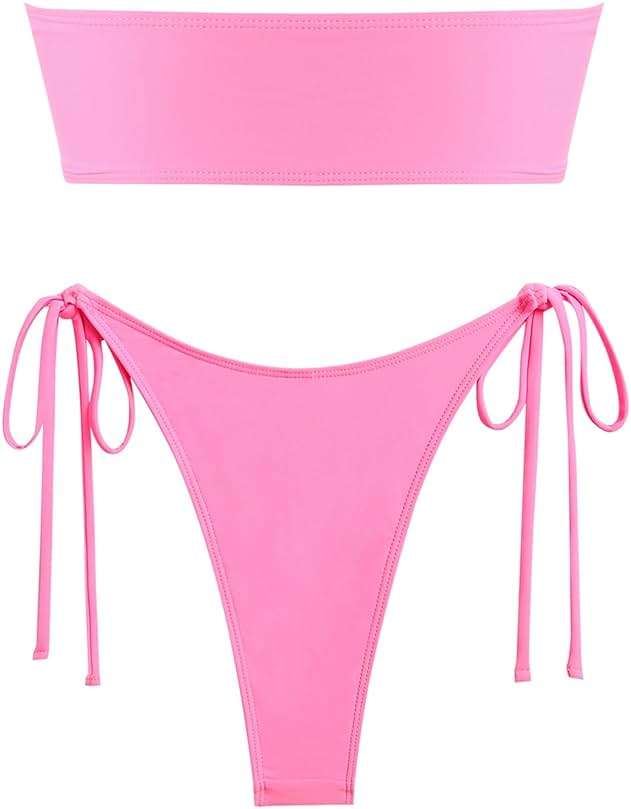 ZAFUL Bikini Sets for Women Strapless Top Sexy High Cut Bathing Suit Bandeau Two Piece Swimsuit String Beach Swim Suit 2026 - Image 2
