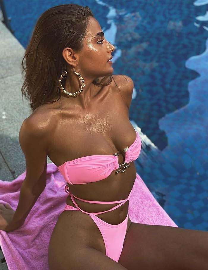 ZAFUL Bikini Sets for Women Strapless Top Sexy High Cut Bathing Suit Bandeau Two Piece Swimsuit String Beach Swim Suit 2026 - Image 4
