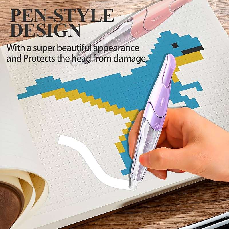 BITOSEE White Correction Tape, Retractable Refillable Correction Tape, With Smooth Pull Out Tape Applicator, Aesthetic Cute Correction Pen for Office Supplies - Image 5