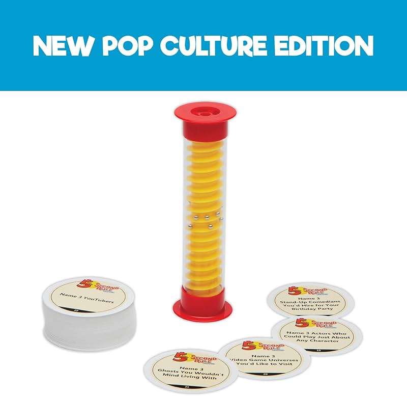 5 Second Rule Game Pop Culture Edition (Mini Tube) - Simple Questions Card Game for Family Fun, Party, Kids, Travel, Game Night & Sleepovers - Think Fast and Shout Out Answers - for Ages 8+ - Image 2