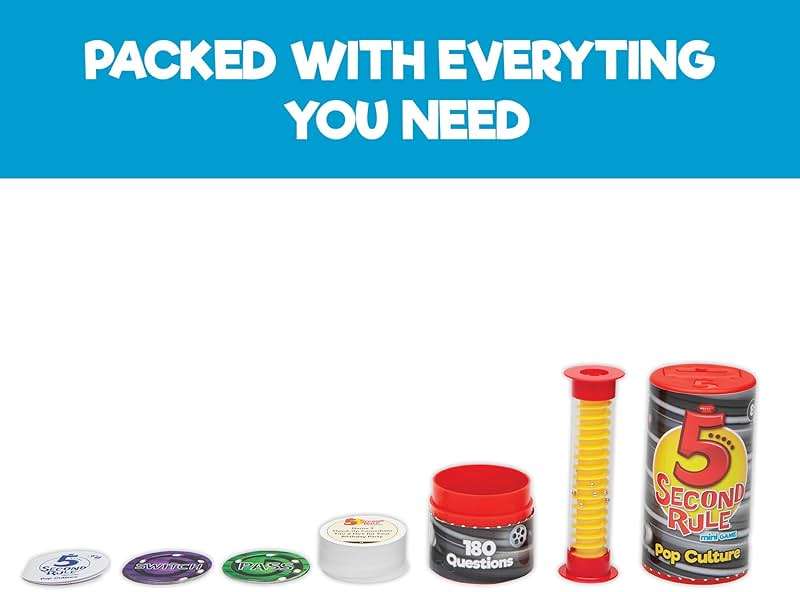 5 Second Rule Game Pop Culture Edition (Mini Tube) - Simple Questions Card Game for Family Fun, Party, Kids, Travel, Game Night & Sleepovers - Think Fast and Shout Out Answers - for Ages 8+ - Image 5