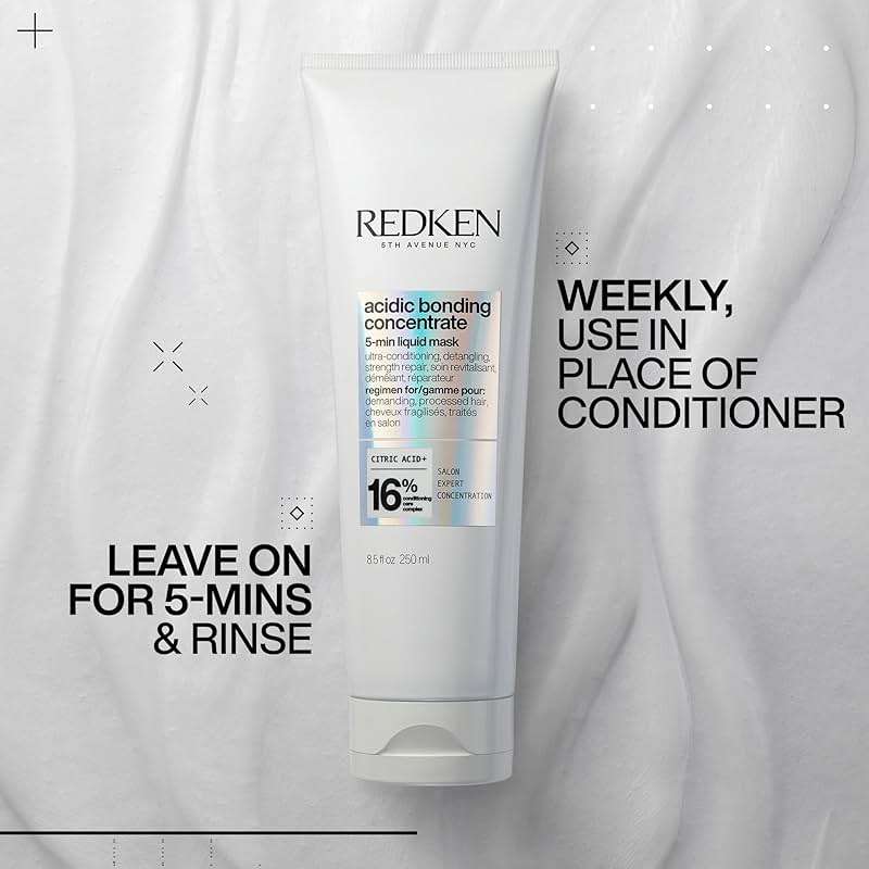 Redken Acidic Bonding Concentrate Hair Mask - Hydrating 5 Minute Liquid Mask, Bond Building & Strengthening, For Dry, Damaged Hair - Image 4