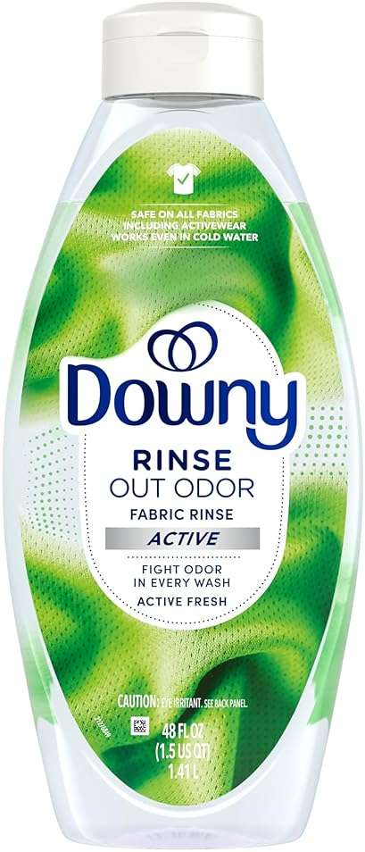 Downy RINSE & REFRESH Laundry Odor Remover and Fabric Softener for Activewear, Active Fresh Scent, 48 oz - Image 11