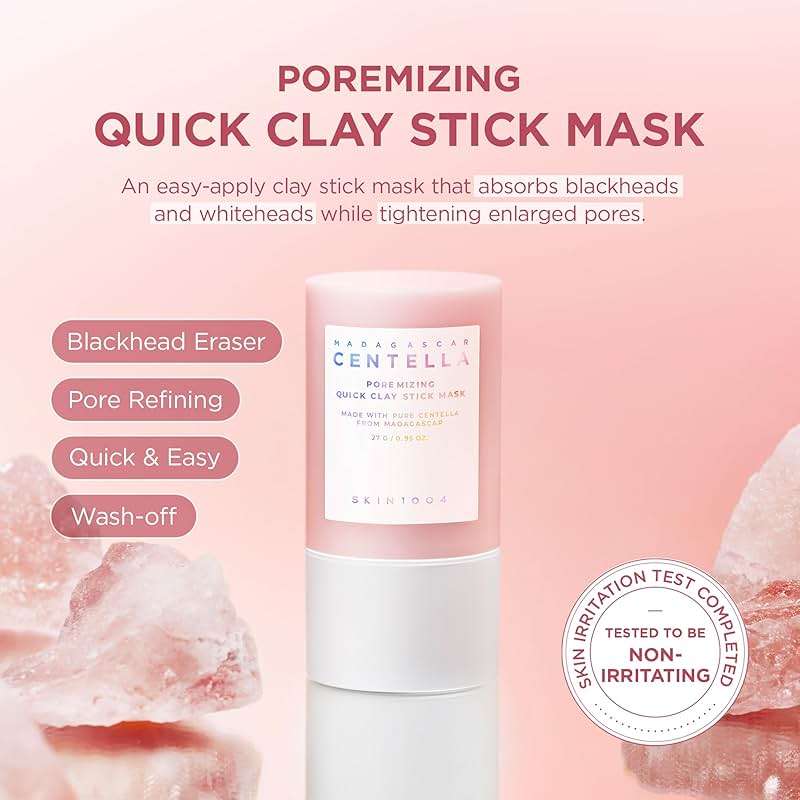 SKIN1004 Poremizing Quick Clay Stick Mask, Face Mask Skincare for Pore Minimizing, Facial Clay Mask with Centella, Pore Minimizer for Sebum Control, Pink Mud Mask, Korean Skin Care, 0.95 oz / 27g - Image 2