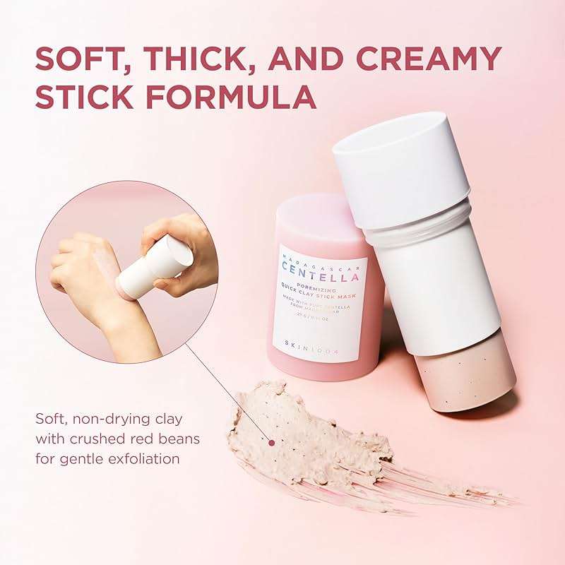 SKIN1004 Poremizing Quick Clay Stick Mask, Face Mask Skincare for Pore Minimizing, Facial Clay Mask with Centella, Pore Minimizer for Sebum Control, Pink Mud Mask, Korean Skin Care, 0.95 oz / 27g - Image 6
