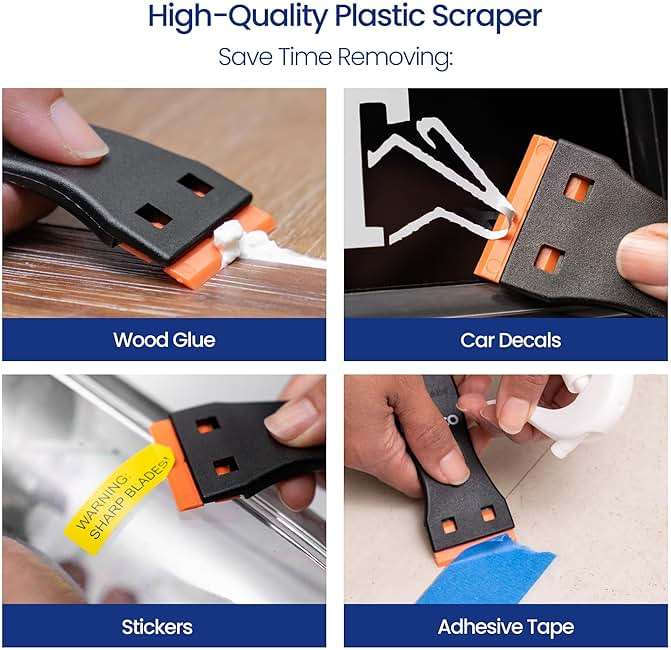 Perco Glue Off Adhesive Remover - New Stronger Formula! - 3.3 oz with Scraper & Plastic Razor | Glue Remover Spray Effortlessly Erase Adhesive Hassles & Car Stickers - for Label Sticker Residue - Image 2