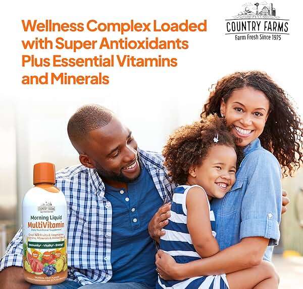 Country Farms Liquid Multivitamin, Vitamins and Minerals for Immune Support and Energy, Herbal Blend, Vegan, Multivitamin for Women and Men, Gluten Free, Tropical Fruit Flavor, 32 fl oz - Image 6