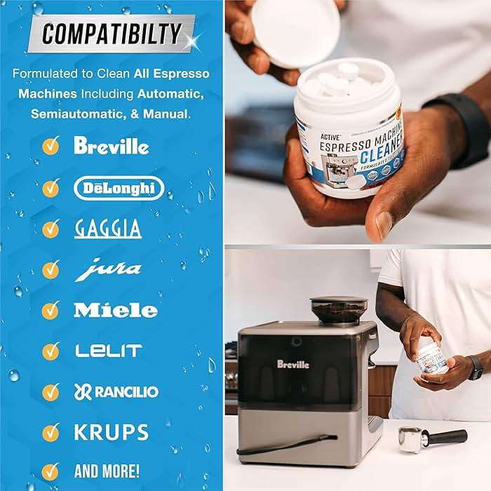 ACTIVE Espresso Machine Cleaning Tablets Descaling - 120 Tabs | Compatible with Breville Barista Express, Gaggia, Delonghi, Jura, Philips | Expresso Maker Backflush Oil Remover Solution Clean Tablet - Image 5