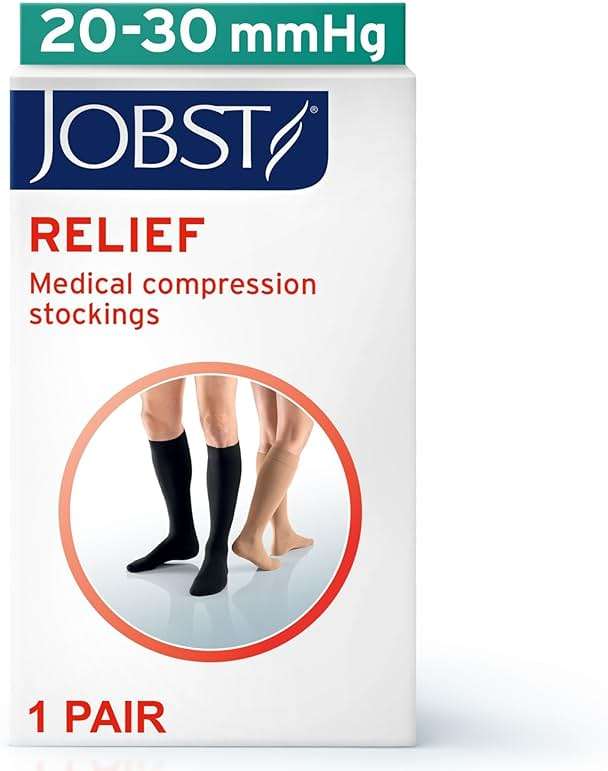 JOBST Relief 20-30 mmHg Compression Stockings, Knee High, Closed Toe | Compression Socks for Women/ Men for Tired, Aching or Swollen Legs - Image 2