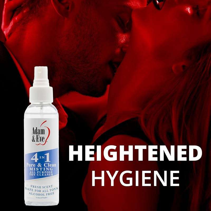 Adam & Eve Sex Toy Cleaner, 4 In 1 Pure And Clean Misting Spray, Fast Acting Misting Spray For Adult Toys, Vibrators, Dildos, Fresh Scent, Water Based Formula Perfect for Gifting, No Residue, 4 oz - Image 3