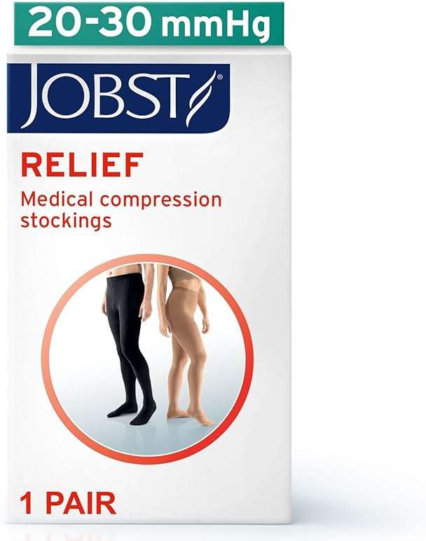 JOBST Relief 20-30 mmHg Compression Stockings, Waist High Pantyhose, Closed Toe Compression Socks for Women/ Men for Tired, Aching or Swollen Legs - Image 2