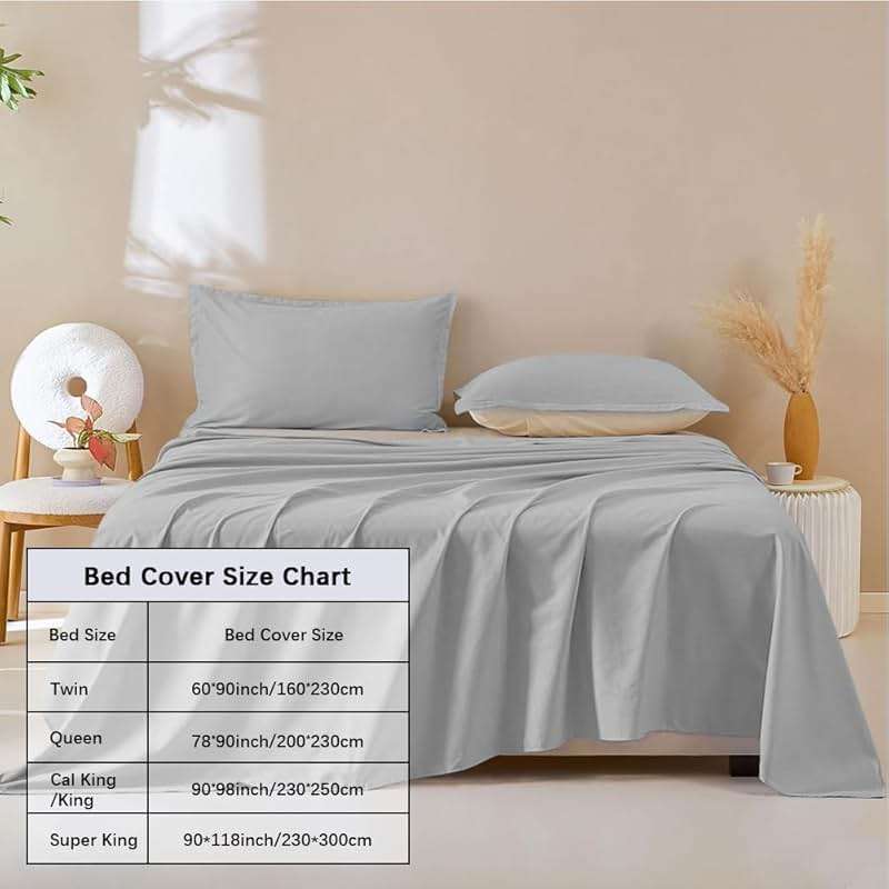 DUJUIKE Waterproof Bed Cover for Dog and Cats,Pet Hair Resistant Bed Sheet Cover, Protective Bed Liner Cover with 100% Waterproof Breathable Thin Fabric (Cal King/King 98 * 90 inch, Grey) - Image 3