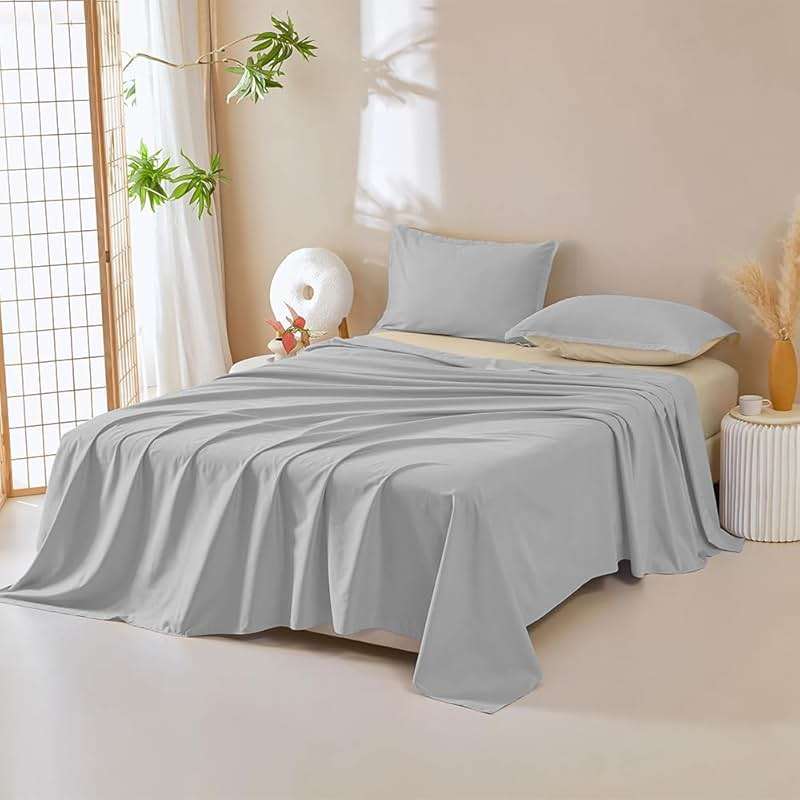 DUJUIKE Waterproof Bed Cover for Dog and Cats,Pet Hair Resistant Bed Sheet Cover, Protective Bed Liner Cover with 100% Waterproof Breathable Thin Fabric (Cal King/King 98 * 90 inch, Grey) - Image 6