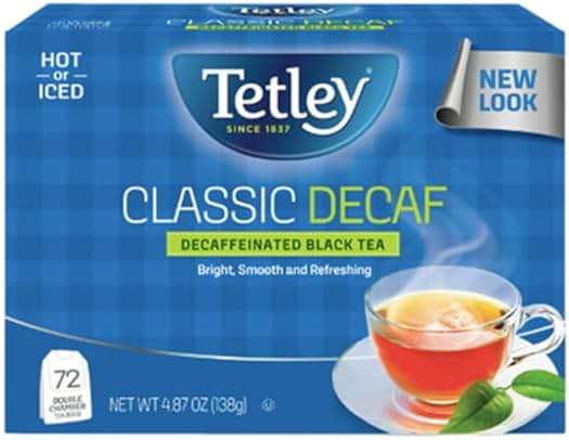 Tetley, Decaffeinated Classic Black Tea Bags, 72 Double chamber Tea Bags | Served Hot or Iced and Bundled with 2 Snail Shape Tea Bag Holder clip Drink Markers for Cup, Mug In a Soko Smiles Bag. - Image 3