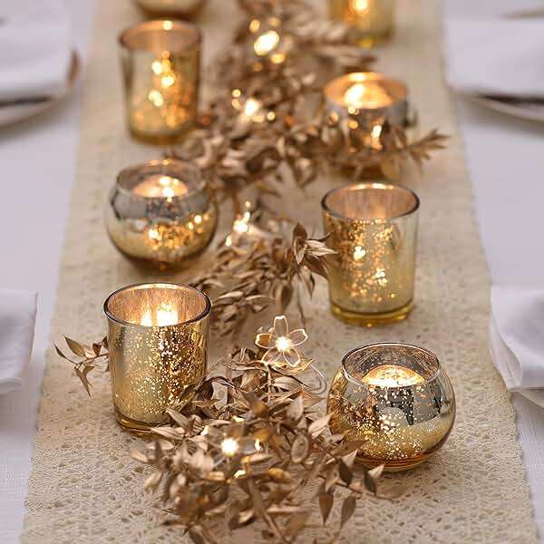 36 pcs Gold Votive Candle Holders & 36pcs Bowl Votive Candle Holder - Image 1