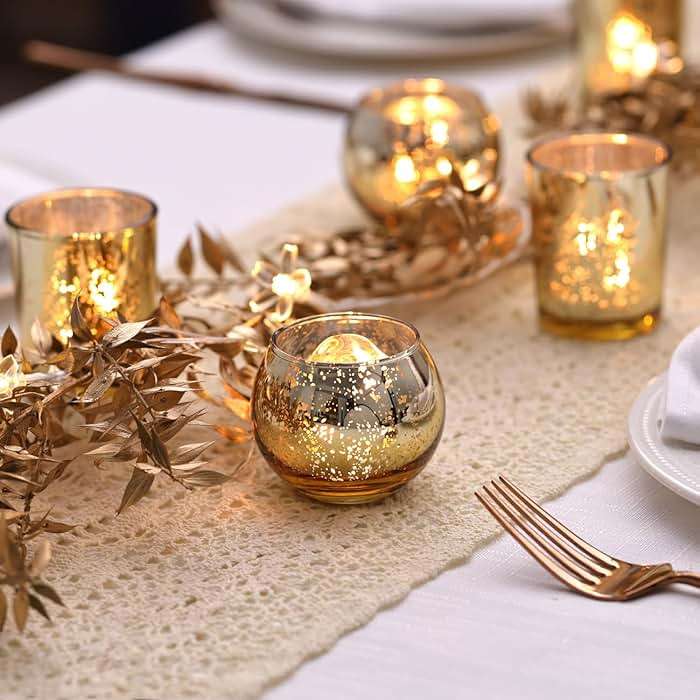 36 pcs Gold Votive Candle Holders & 36pcs Bowl Votive Candle Holder - Image 2