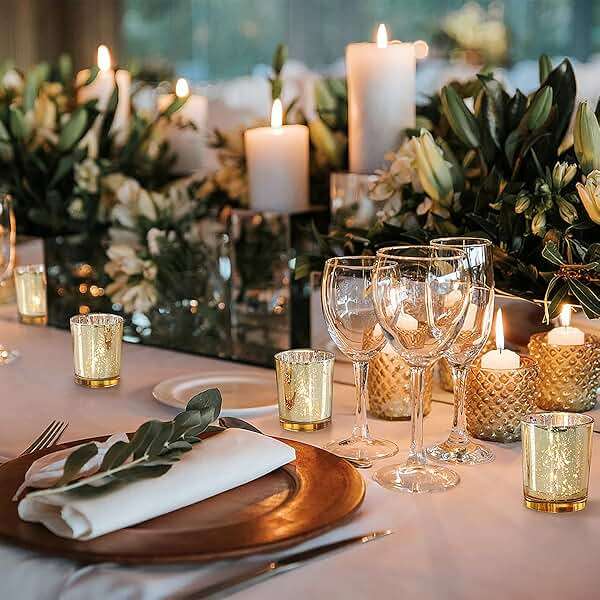 36 pcs Gold Votive Candle Holders & 36pcs Bowl Votive Candle Holder - Image 5