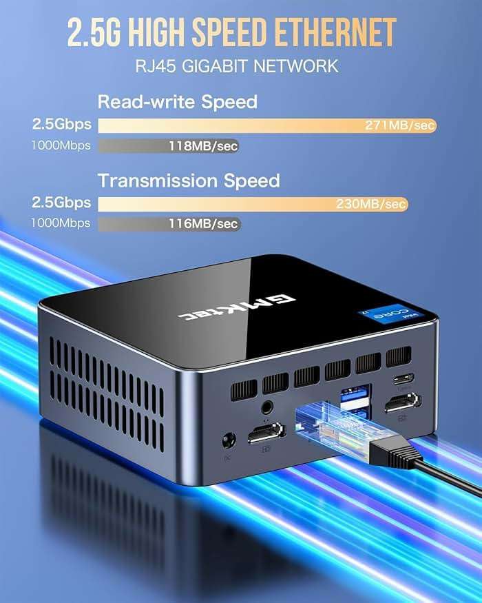 GMKtec Mini PC with Intel Core i7-1185G7 Processor (Up to 4.8 GHz) 16GB DDR4 1TB SSD NIC i226V RJ45 2.5G Iris Xe Graphics USB4.0 Desktop Mini Computers WiFi 6, BT 5.2/ DP, HDMI M2 - Image 6