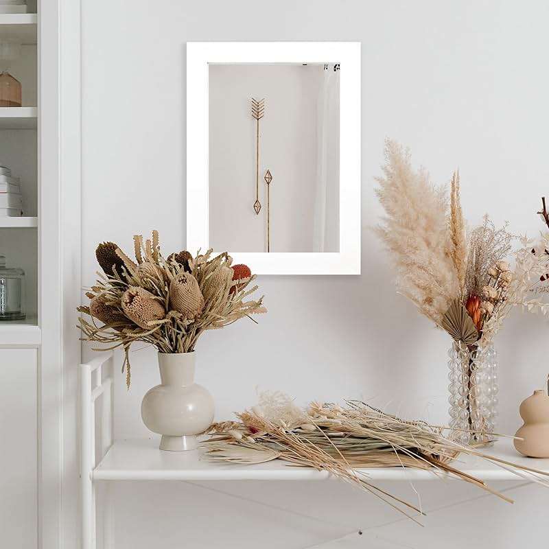 Ruomeng Wall Mirror Rectangle Decorative Mirror 12" x 16" for Entryway, Bedroom, Living Room, White - Image 2