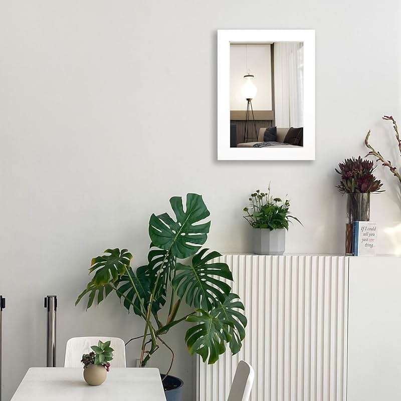 Ruomeng Wall Mirror Rectangle Decorative Mirror 12" x 16" for Entryway, Bedroom, Living Room, White - Image 5