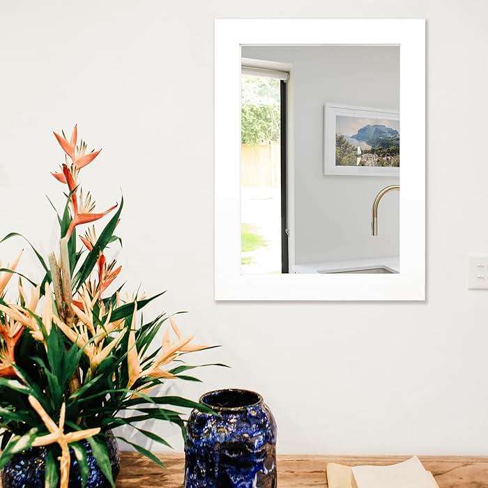 Ruomeng Wall Mirror Rectangle Decorative Mirror 12" x 16" for Entryway, Bedroom, Living Room, White - Image 6