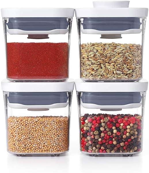 OXO Good Grips 3-Piece POP Cereal Dispenser Set Good Grips 3-PC Small Square Short POP Container Set, White Good Grips 4-Piece Mini POP Container Set - Image 6