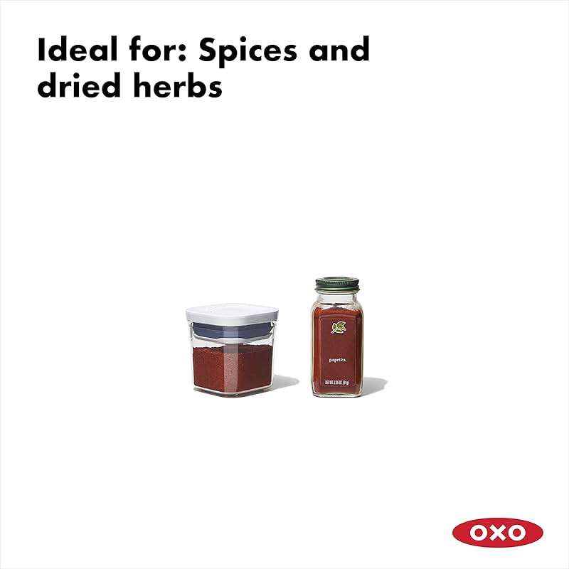 OXO Good Grips 3-Piece POP Cereal Dispenser Set Good Grips 3-PC Small Square Short POP Container Set, White Good Grips 4-Piece Mini POP Container Set - Image 7