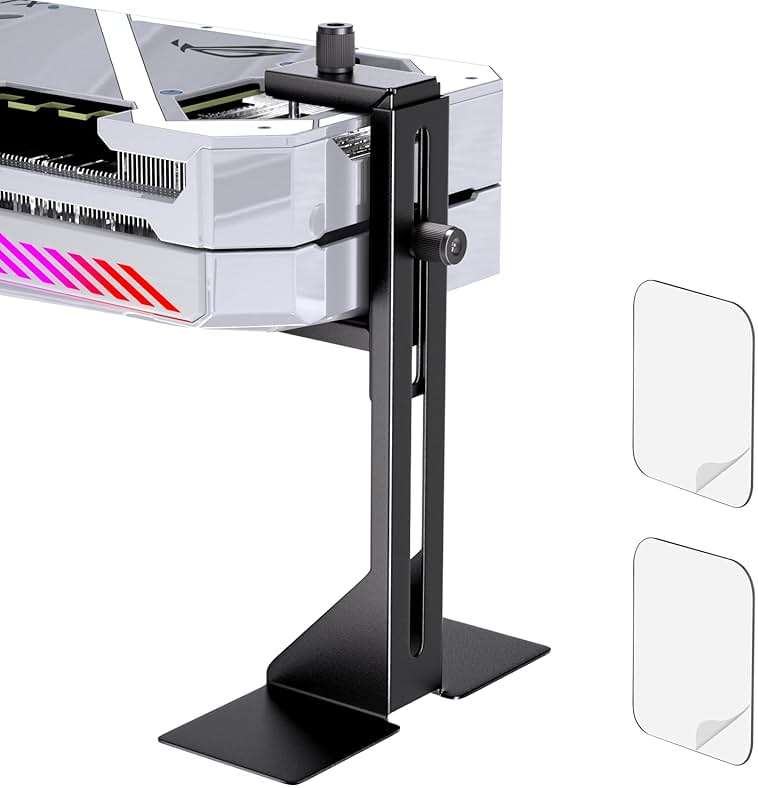 GPU Support Bracket, Graphics Card Support, GPU Brace, Video Card Holder Bracket with Bottom Adhesive, GPU Stand, Adjustable Anti Sag GPU Stand 35-120mm, Support GPU 4090 Thickness Support up to 75mm - Image 1