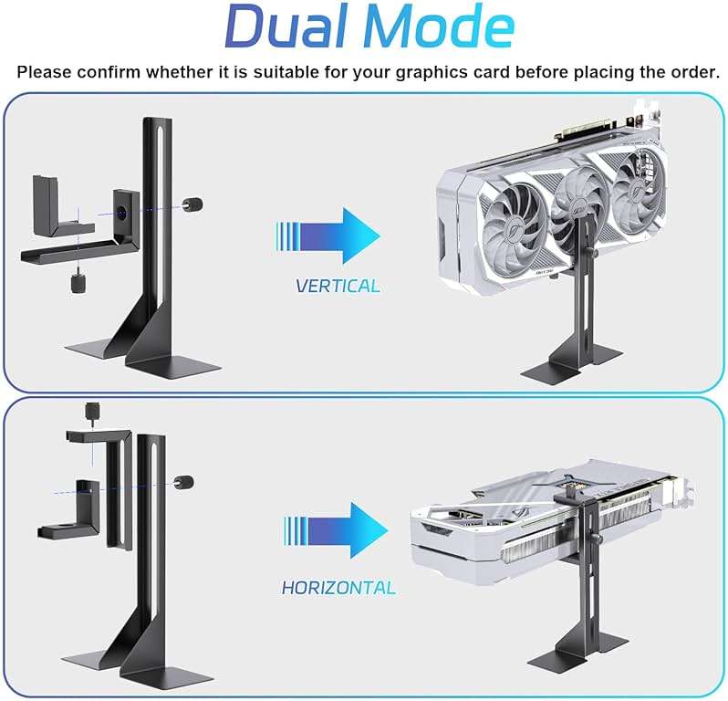 GPU Support Bracket, Graphics Card Support, GPU Brace, Video Card Holder Bracket with Bottom Adhesive, GPU Stand, Adjustable Anti Sag GPU Stand 35-120mm, Support GPU 4090 Thickness Support up to 75mm - Image 3