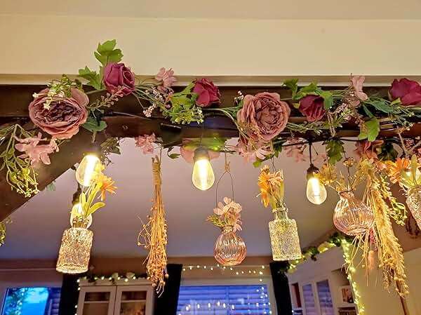 Peony Flower Garland, Rose Flower Swag, 6' Wedding Arch Flowers for Wedding Decor Home Table Runner Mantle Party Decor(Dusty Peony Garland) - Image 4