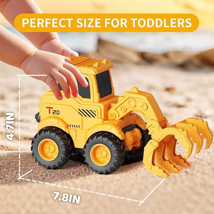 Olbyefly Construction Toys for 2 3 4 5 6 + Year Old Boys Kids Toddlers Girls, Sandbox Excavator Toy Trucks Construction Truck Toys Vehicles Bulldozer Road Roller Toy Christmas Birthday Gifts for Boys - Image 3