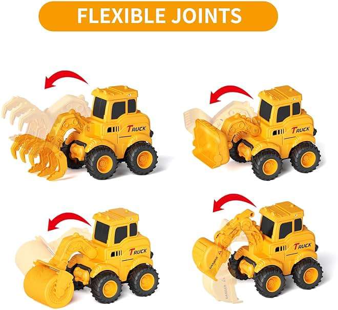 Olbyefly Construction Toys for 2 3 4 5 6 + Year Old Boys Kids Toddlers Girls, Sandbox Excavator Toy Trucks Construction Truck Toys Vehicles Bulldozer Road Roller Toy Christmas Birthday Gifts for Boys - Image 4