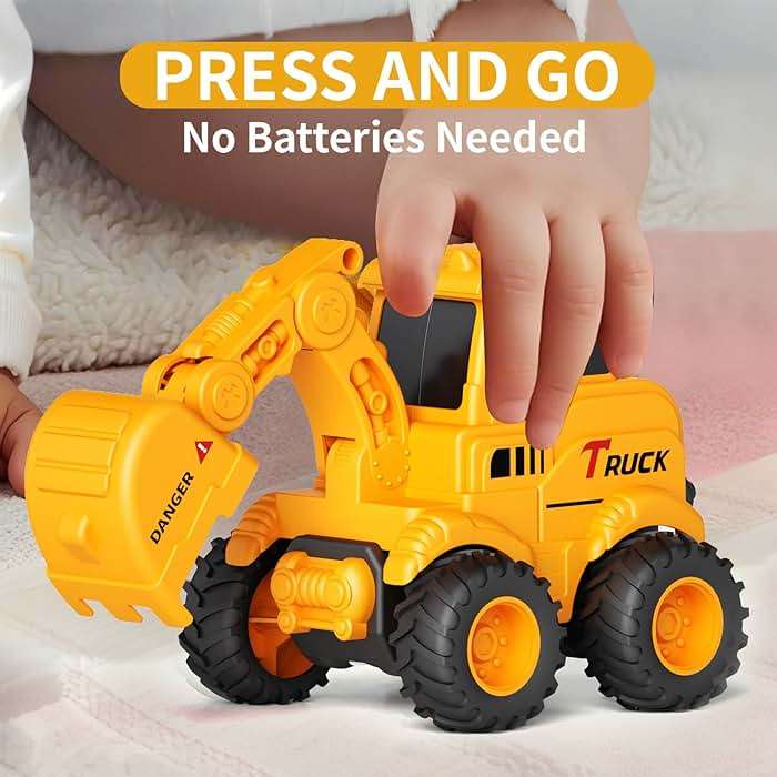 Olbyefly Construction Toys for 2 3 4 5 6 + Year Old Boys Kids Toddlers Girls, Sandbox Excavator Toy Trucks Construction Truck Toys Vehicles Bulldozer Road Roller Toy Christmas Birthday Gifts for Boys - Image 5