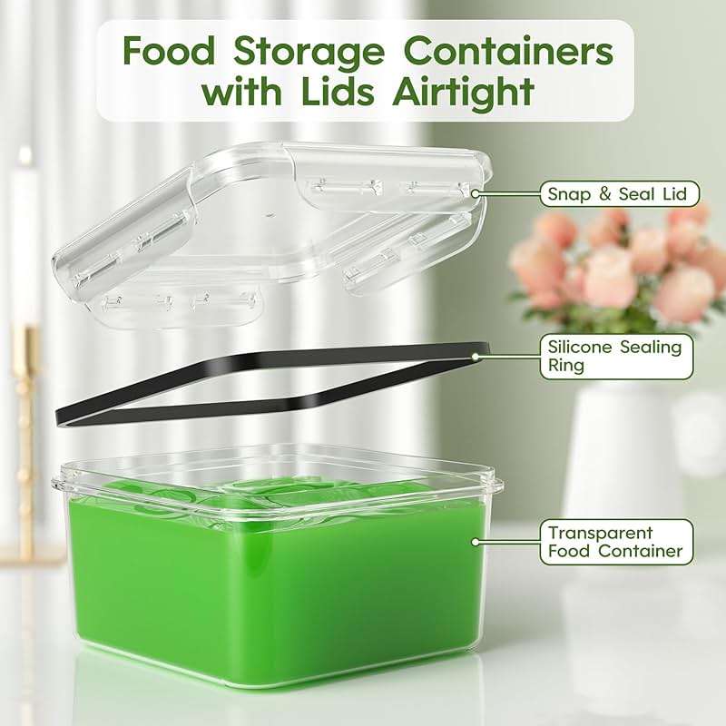 KEMETHY 36-Piece Food Storage Containers with Lids(18 Container & 18 Lid), Plastic Food Containers for Pantry & Kitchen Storage and Organization, BPA-Free, Leak Proof, Reusable with Labels & Pen - Image 6