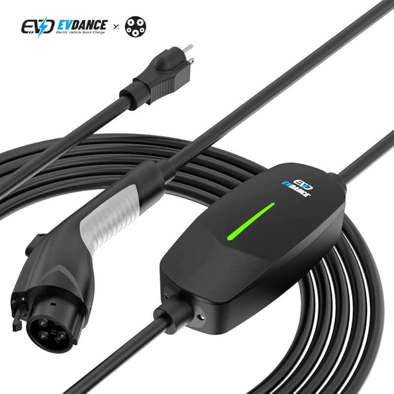 EVDANCE Level 1&2 EV Charger, Electric Vehicle Portable Charger with 25FT Cable, ETL Listed J1772 EVSE for All EVs & PHEVs, 12A 120V/16A 240V(Black, 16A Max | NEMA 5-15&6-20(Standard Home Plug)) - Image 9