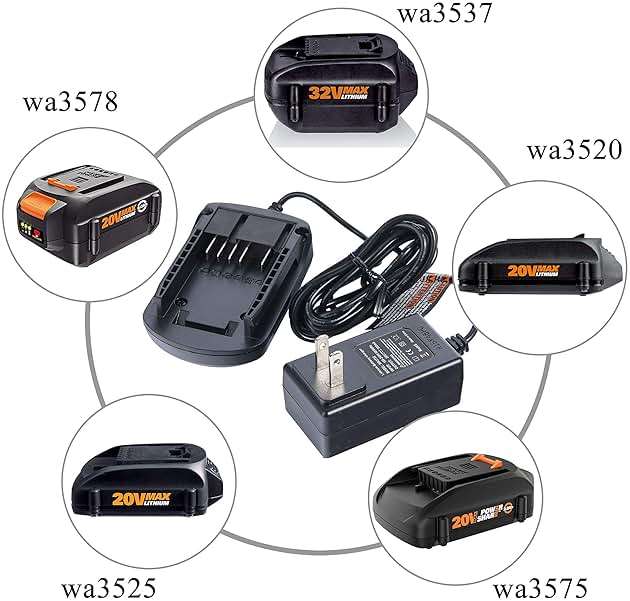 20V 2Packs Replacement Battery and Charger Starter Kit， Cell9102 WA3520 Lithium Battery and Charger WA3742 Compatible with Worx 20-Volt Cordless Power Tools - Image 5