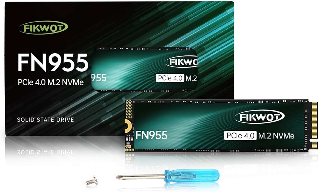 Fikwot FN955 2TB NVMe SSD M.2 2280 PCIe Gen4x4, Up to 7300MB/s, 3D NAND TLC Flash Internal Solid State Drive, Configure SLC Cache, Storage and Memory Expansion for PS5 Laptop Desktop - Image 1