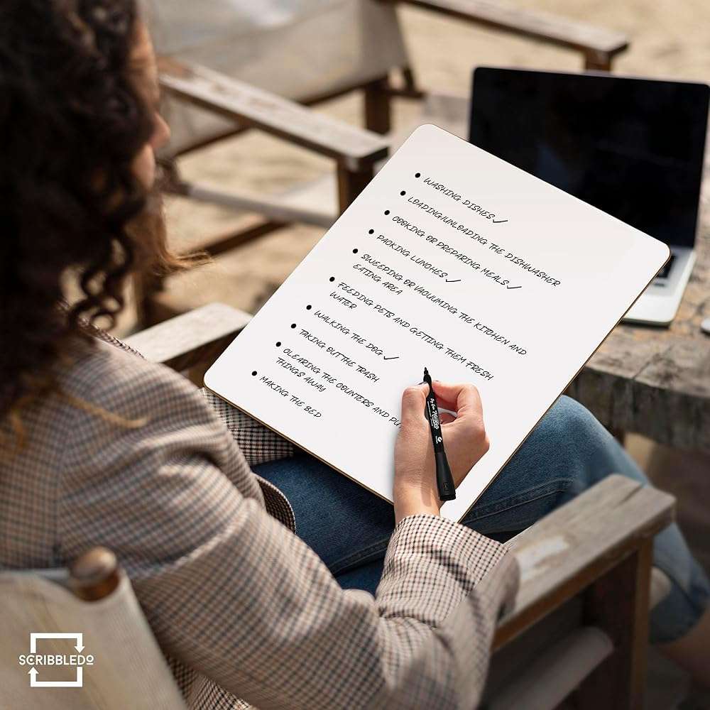 Scribbledo White Board Dry Erase Board 11" x14” Mini Double Sided Personal Whiteboard Board Dry Erase Lapboard Handheld Personal White Boards for Students Small Whiteboard Office Kitchen - Image 6