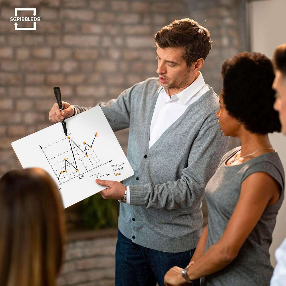Scribbledo White Board Dry Erase Board 11" x14” Mini Double Sided Personal Whiteboard Board Dry Erase Lapboard Handheld Personal White Boards for Students Small Whiteboard Office Kitchen - Image 7