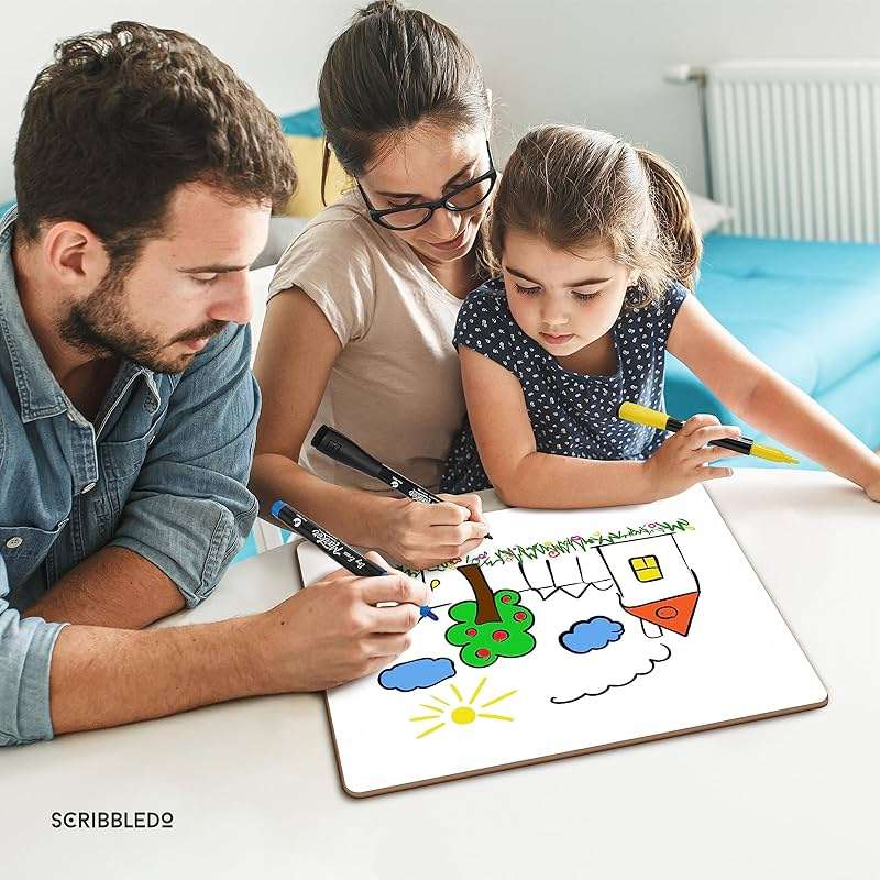 Scribbledo White Board Dry Erase Board 11" x14” Mini Double Sided Personal Whiteboard Board Dry Erase Lapboard Handheld Personal White Boards for Students Small Whiteboard Office Kitchen - Image 8