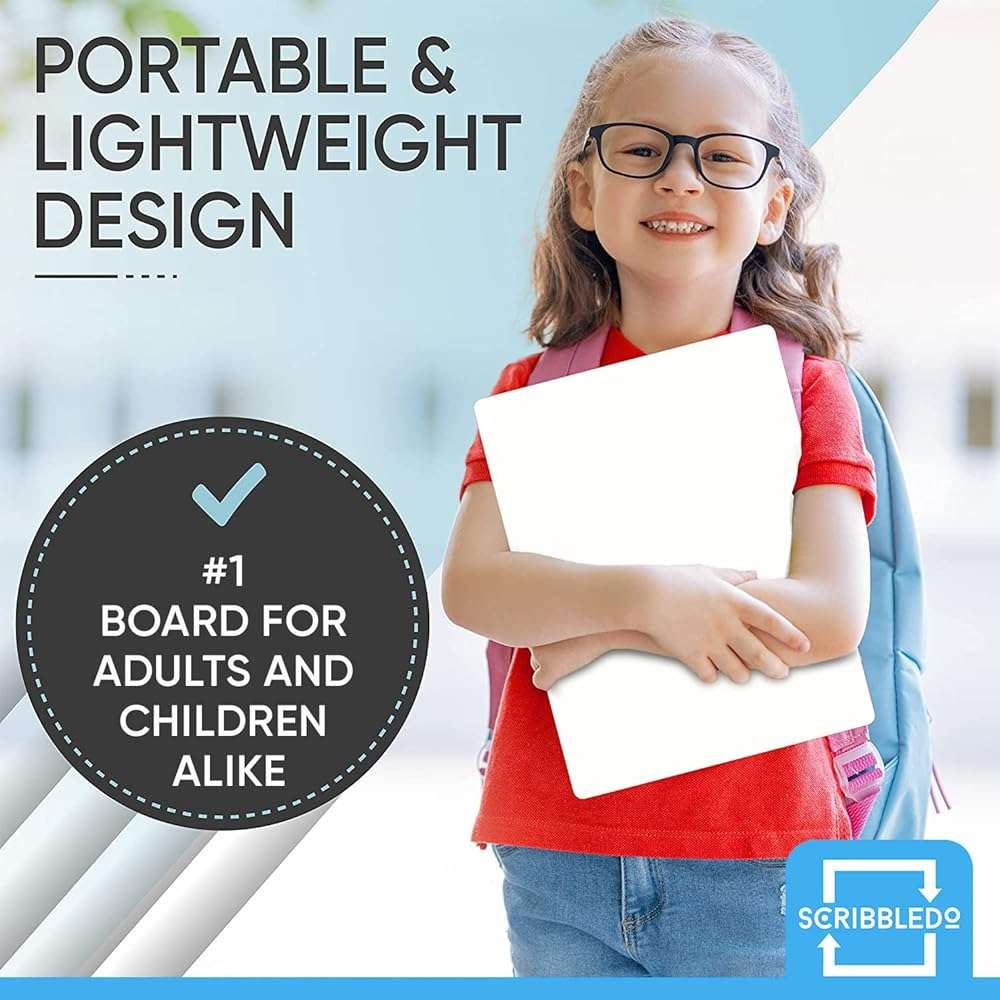 Scribbledo White Board Dry Erase Board 11" x14” Mini Double Sided Personal Whiteboard Board Dry Erase Lapboard Handheld Personal White Boards for Students Small Whiteboard Office Kitchen - Image 9
