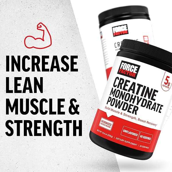 Force Factor Creatine Monohydrate Powder, 5g Micronized Dose to Support Muscle Growth, Strength, Recovery, Cognitive Health & Memory, Unflavored, 60 Servings - Image 7