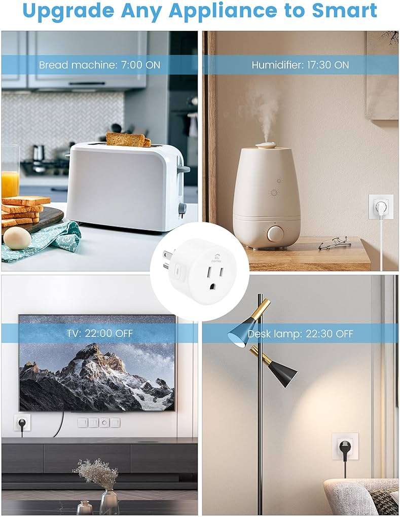 EIGHTREE Smart Plug 5GHz& 2.4GHz, 15A WiFi Smart Outlet Compatible with Alexa & Google Home, Smart Home WiFi Plug with Remote Control, Timer Outlet with Schedule, 4 Packs - Image 6