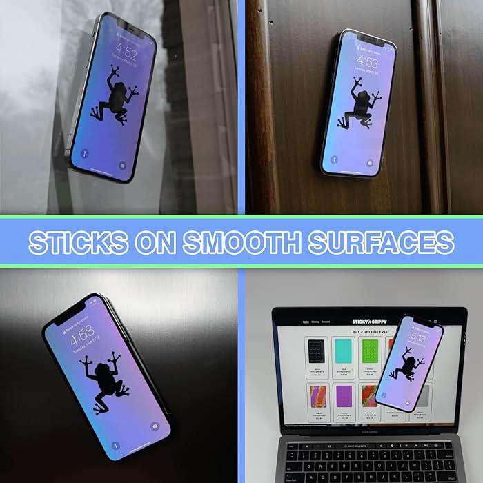 StickyGrippy Suction Phone Card Holder Mount, Phone Wallet, Silicon Adhesive Phone Accessory for iPhone and Android, Hands-Free Mirror Shower Phone Holder, TikTok Videos and Selfies (White) - Image 6