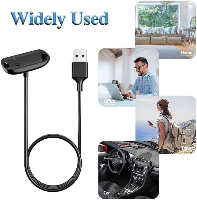 Charger Cable for Fitbit Inspire 3, Replacement USB Charging Cradle Dock Stand Cable for Inspire 3 Fitness Tracker (3.3 ft) - Image 5