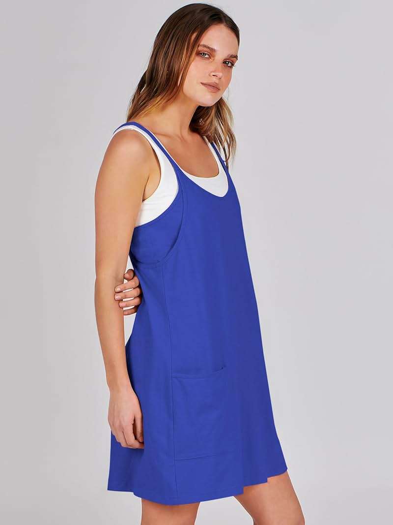 ANRABESS Women Athletic Dress Summer Tennis Workout Active Sports Mini Romper Dress Built in Shorts Travel Vacation Clothes - Image 4