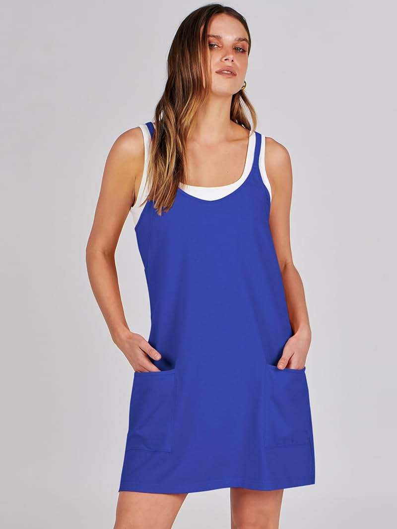 ANRABESS Women Athletic Dress Summer Tennis Workout Active Sports Mini Romper Dress Built in Shorts Travel Vacation Clothes - Image 7