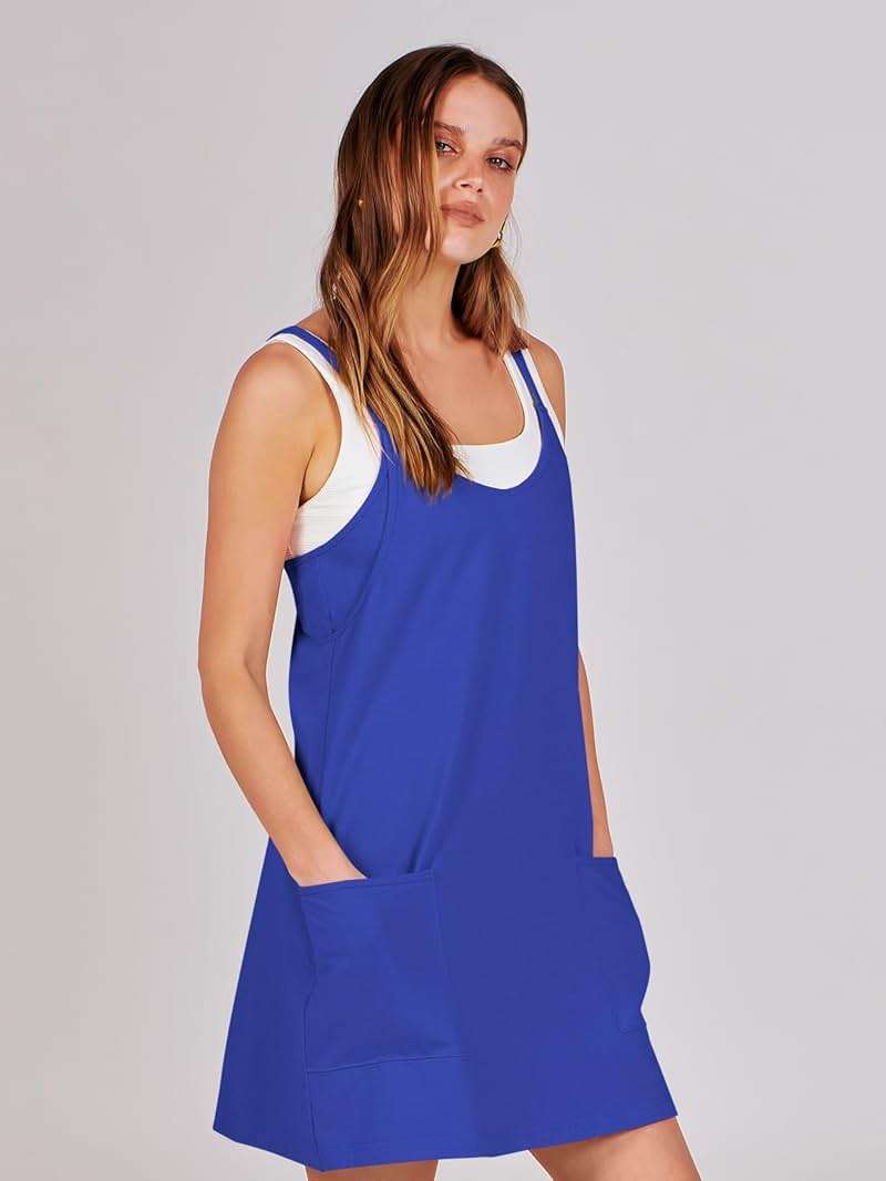 ANRABESS Women Athletic Dress Summer Tennis Workout Active Sports Mini Romper Dress Built in Shorts Travel Vacation Clothes - Image 8