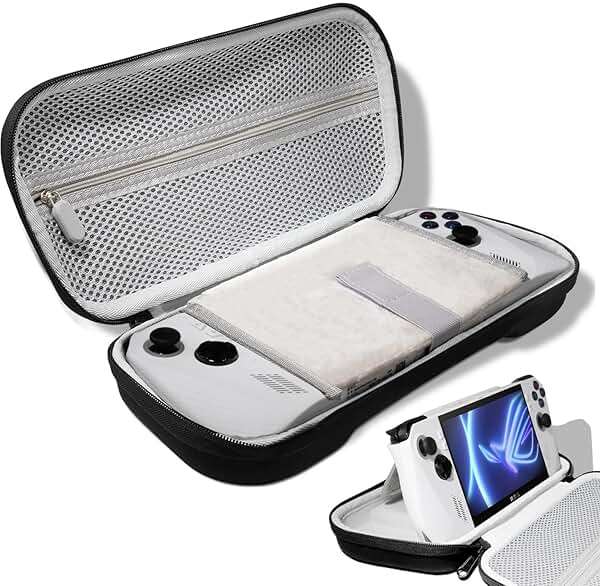 OPTOSLON Compact ROG Ally Carrying Case Compitable with ASUS ROG Ally X/ROG Ally Gaming Handheld and accessories, Hard Case for Travel and Storage[Black] - Image 1