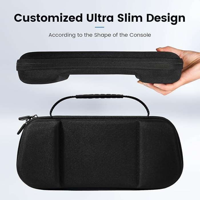 OPTOSLON Compact ROG Ally Carrying Case Compitable with ASUS ROG Ally X/ROG Ally Gaming Handheld and accessories, Hard Case for Travel and Storage[Black] - Image 3
